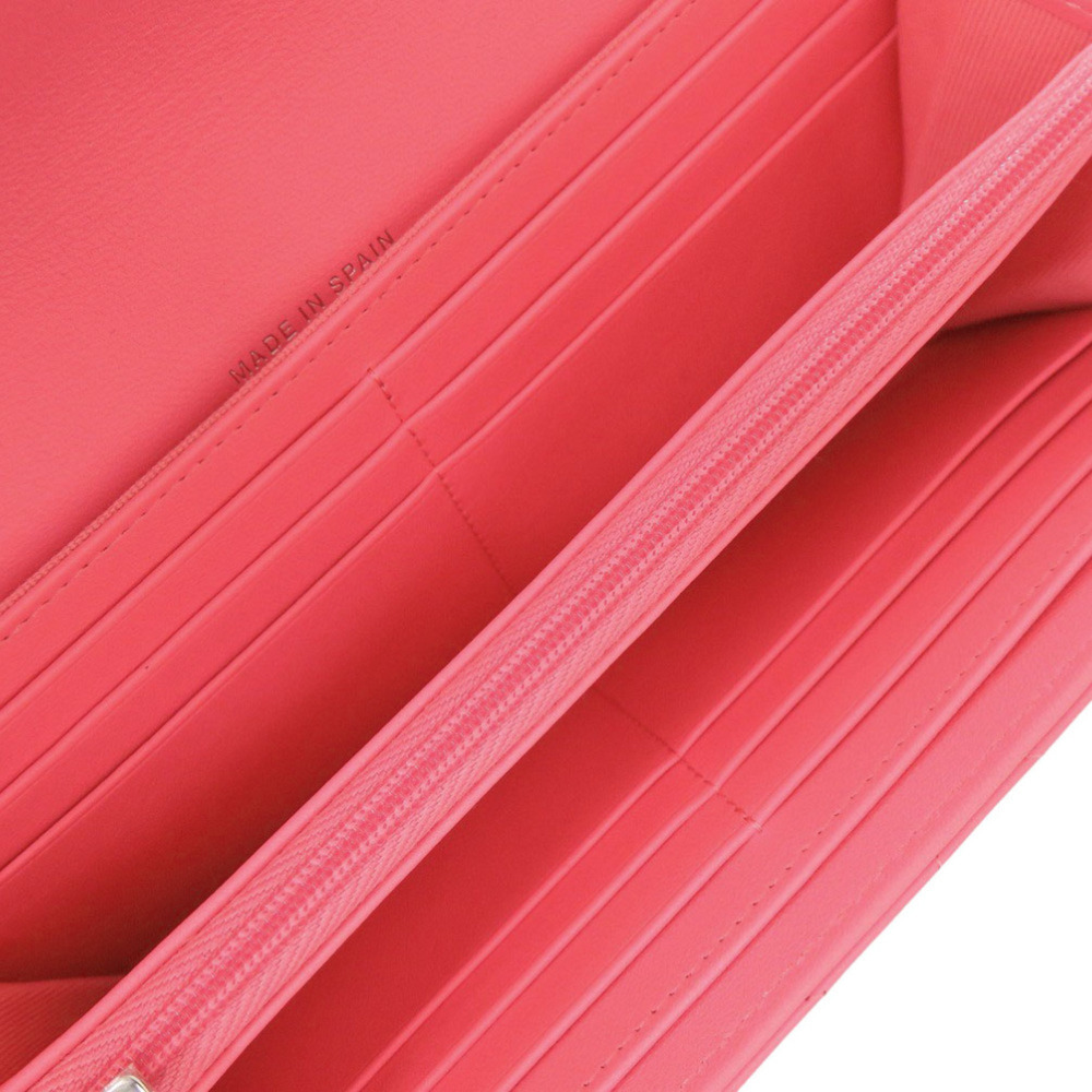 CHANEL Authentic Pink Lambskin Leather Logo Wallet - Picture 5 of 10